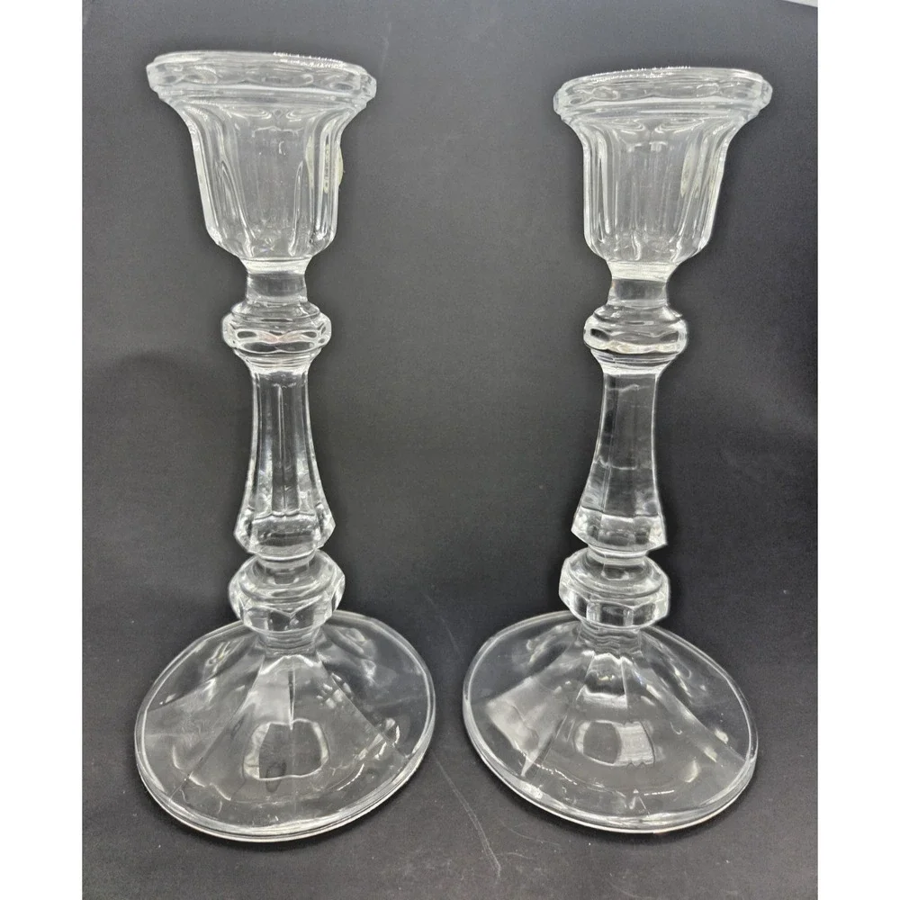 Cristal d'Arques 1991 Lead Crystal Candlestick Holders 8.25